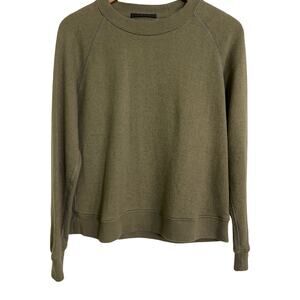 Jenni Kayne Olive Textured Sweatshirt Small Cotton Blend Pullover USA